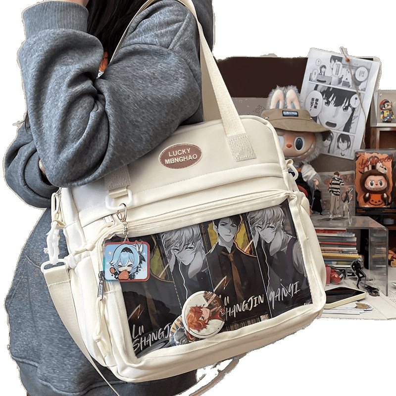 日本製ポータブルトートバッグ女性用大容量学生パーティーショルダークロスボディバッグかわいいバジ谷子バッグ|undefined