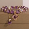 Organic purple crystal bracelet, retro accessory, light luxury style