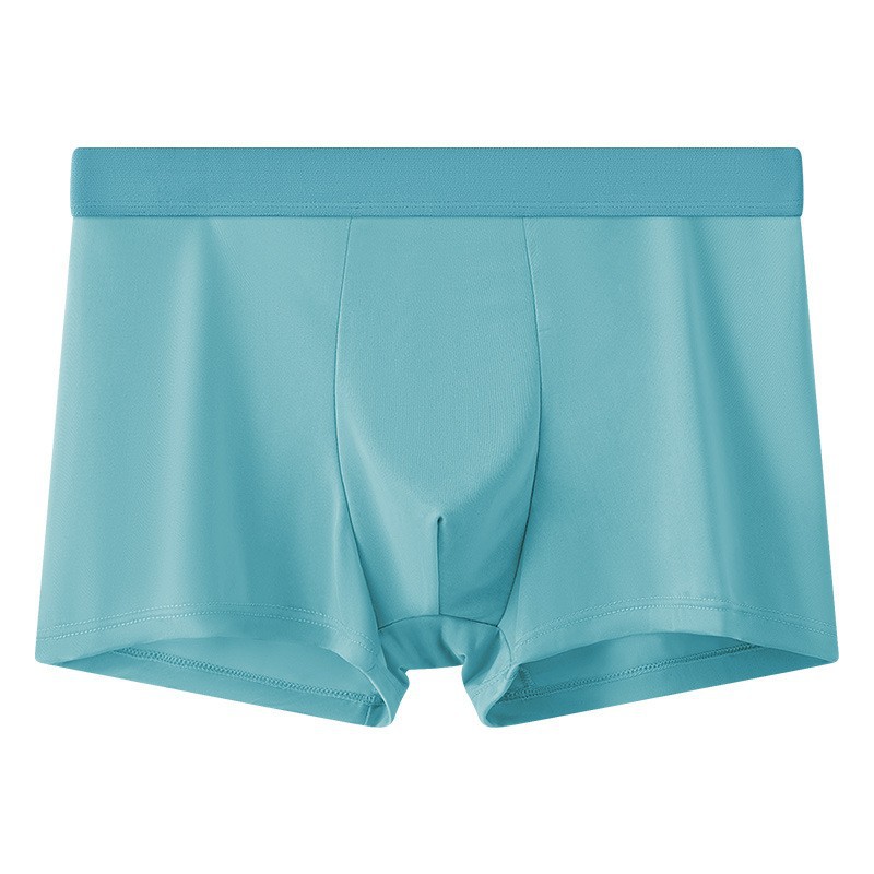 Ropa interior de seda helada de cintura media para hombre, calzoncillos bóxer transpirables, cómodos y agradables para la piel, calzoncillos bóxer de verano para hombre