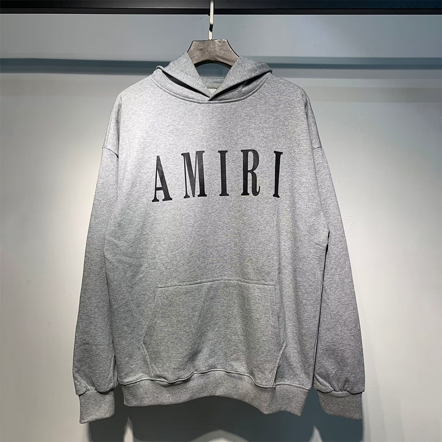 AMIRI suéter colección de letras de impresión transfronterizas 360 gramos de anillo masculino suelto casual sudadera encapuchada