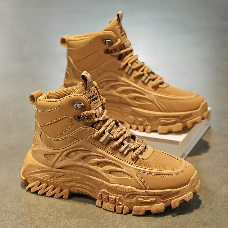 Ботинки Martens CH‑03 высокие на платформе, мужские, противоскользящие, износостойкие для осени