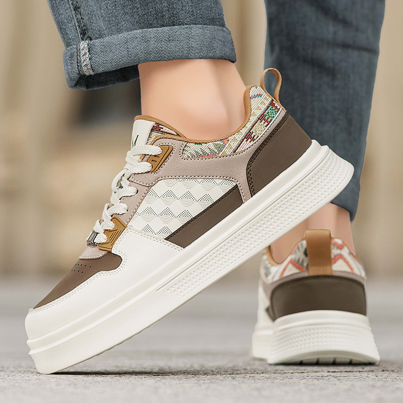 Hombres nuevos zapatos de moda de moda casual, estilo nacional, suela gruesa, amortiguación baja, zapatos deportivos cómodos de skateboard