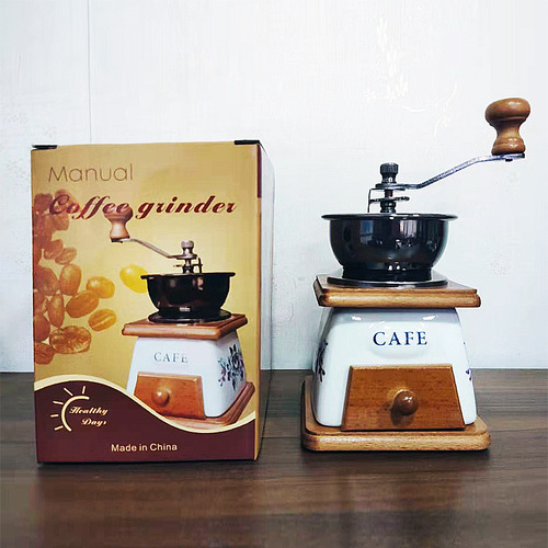 Ceramic grinder foreign trade hot-selling grinder wooden grinder hand coffee machine ground coffee powder manual hand brewing