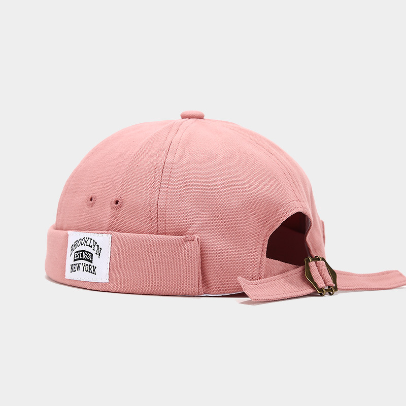 Sombrero de mujer de Moda de Primavera nuevo sombrero de melón retro sin ala estilo coreano versátil sombrero de piso de los hombres de la calle hip hop yuppie sombrero