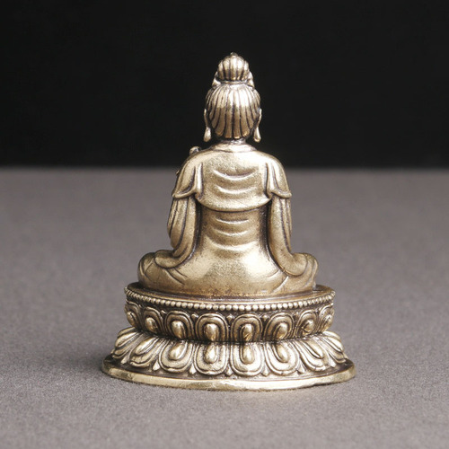 Brass old Western Three Saints Mahasthamaprapta Bodhisattva Buddha statue ornaments to worship gods craft gifts old copper wholesale