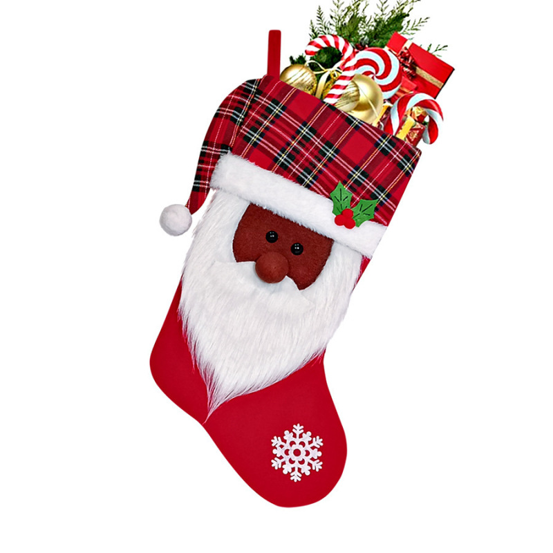 クロスボーダークリスマス靴下装飾品ニット足付き黒顔老人人形クリスマスツリー装飾パーティープレゼント立体|undefined
