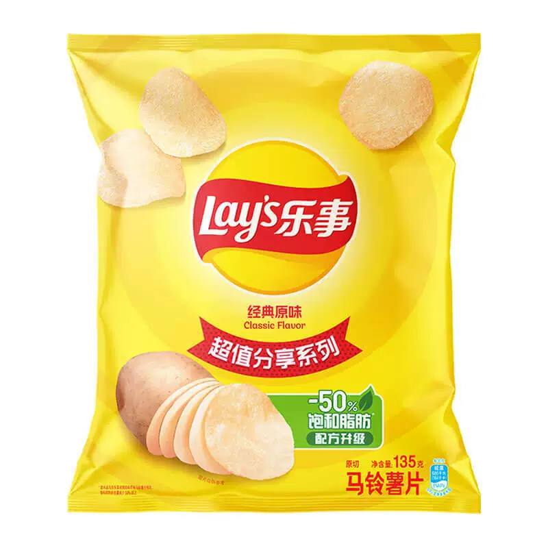 Леши чипсы 135g оригинальный томат и огурец супер большая упаковка деление общежития закуски офис повседневные закуски