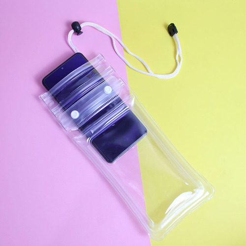 Tri-fold airbag Velcro mobile phone waterproof bag transparent diving mobile phone case seaside swimming upstream floating touch screen