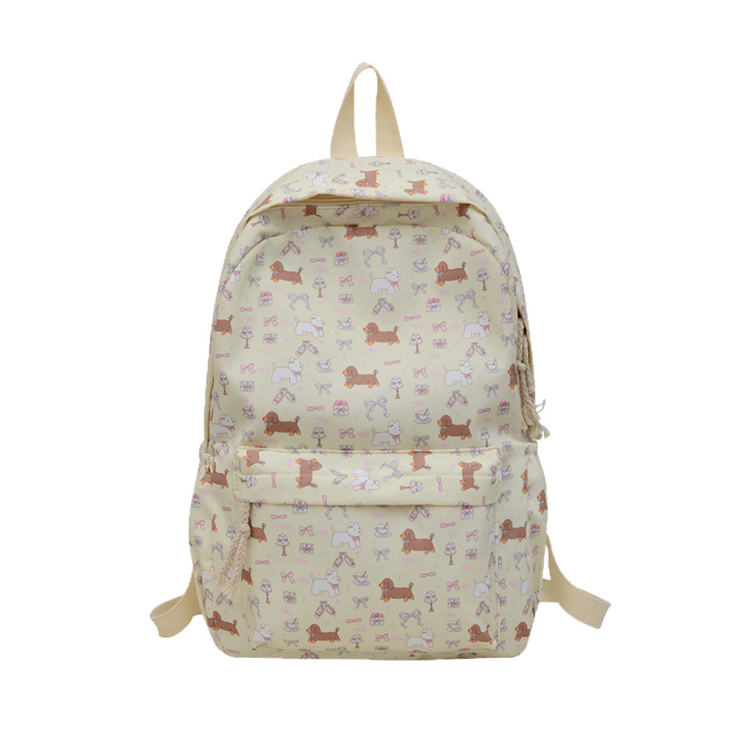 Japanese puppy cute backpack girl floral backpack all-match junior high school students primary school dachshund dog backpack