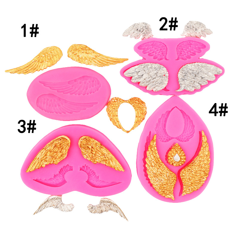 天使翅膀硅胶蛋糕模具翻糖蛋糕模粘土陶泥皂模粘土水晶滴胶制作