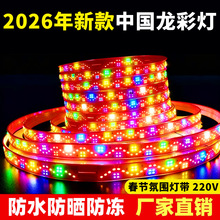 中国龙led跑马灯带幻彩流光流水rgb彩灯七彩变色户外室外防水氛围