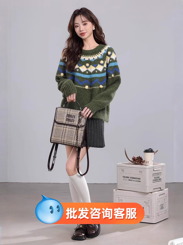 2025秋冬季新款宽松慵懒风羊绒毛衣韩版针织衫品牌女装批发货源|undefined