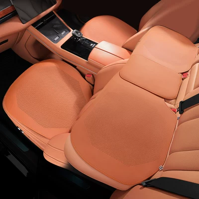 Seat cushion, seat cover: Suitable for Audi A4L/A6L/Q5L/A3/Q3/Q2La7L - front-and-rear-3-piece-set-ocher-brown