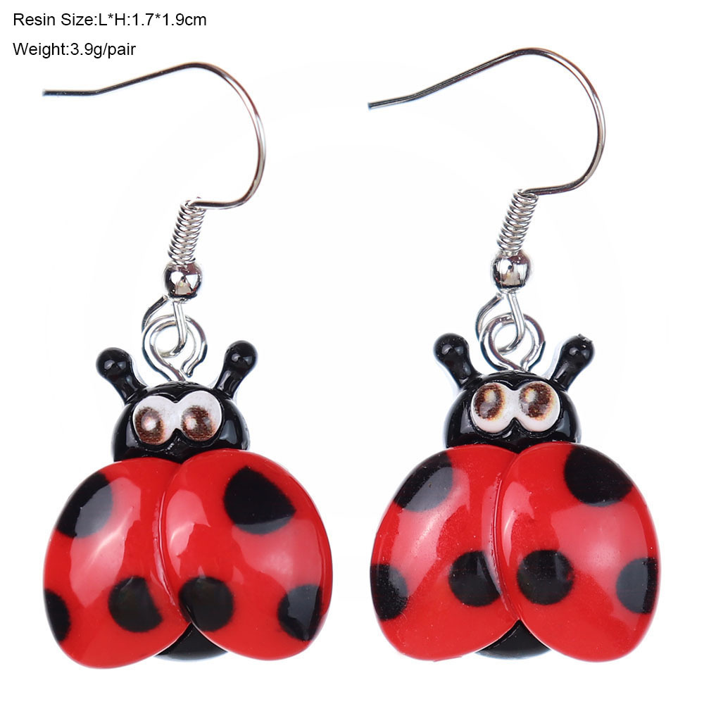 1 Pair Cartoon Style Cute Insect Plastic Drop Earrings display picture 11