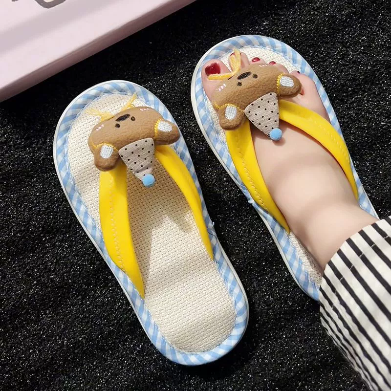 Летний новый мультфильм льняный шлепанец допамин, чтобы ударить мягкое дно