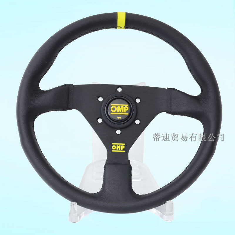 New Car Modified Steering Wheel 13inch Omp Frosted Leather Black Frame Competitive Racing Jdm Universal Leather Steering Wheel