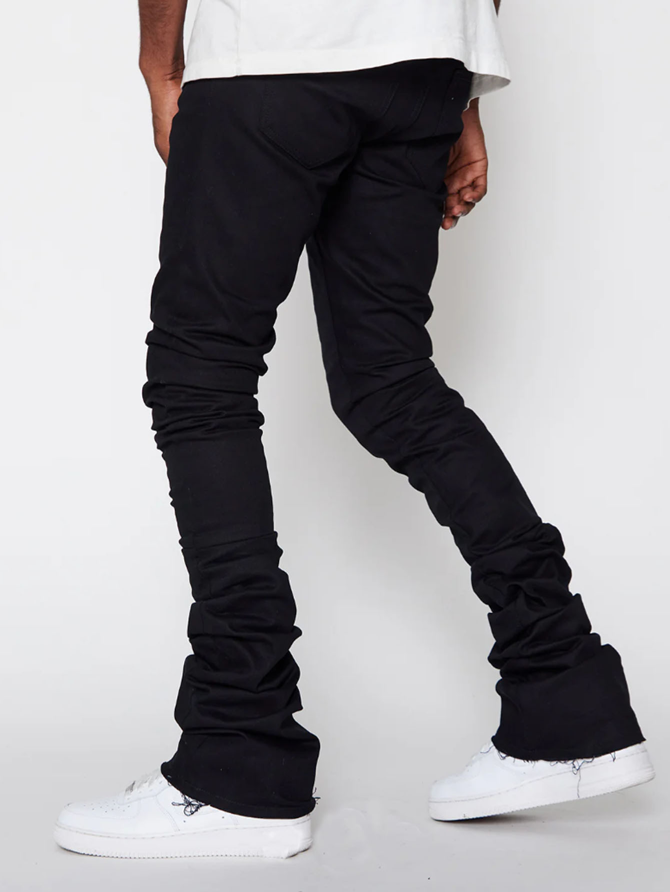 Jeans uomo taglio dritto patchwork stile casual streetwear_voghion.com