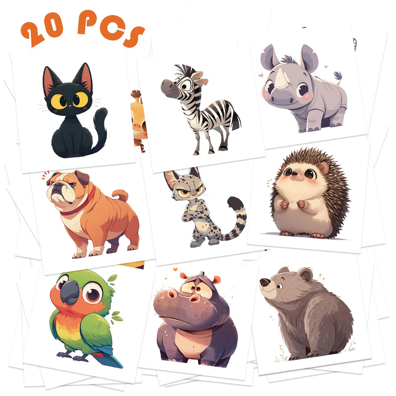 Cross-border Original Cartoon Small Animal Tattoo Sticker Waterproof Party Gift Funny Fun Temporary Face Sticker