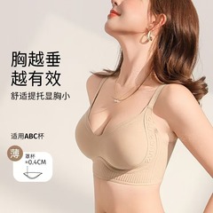 粉底液隐形内衣女大胸显小提拉防下垂2025新款薄款无痕美背文胸罩