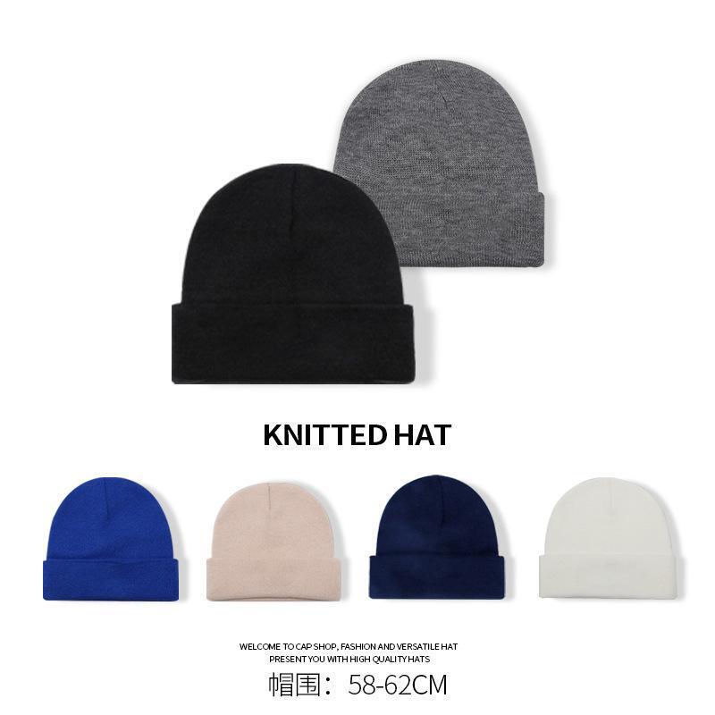 Men's Knitted Beanie Hat for Autumn and Winter, Thin Plain Solid Color Versatile Warm Ear-Protecting Wool Hat Wholesale for Cold Protection Men's Knitted Beanie Hat for Autumn and Winter, Thin Plain Solid Color Versatile Warm Ear-Protecting Wool Hat Wholesale for Cold Protection
