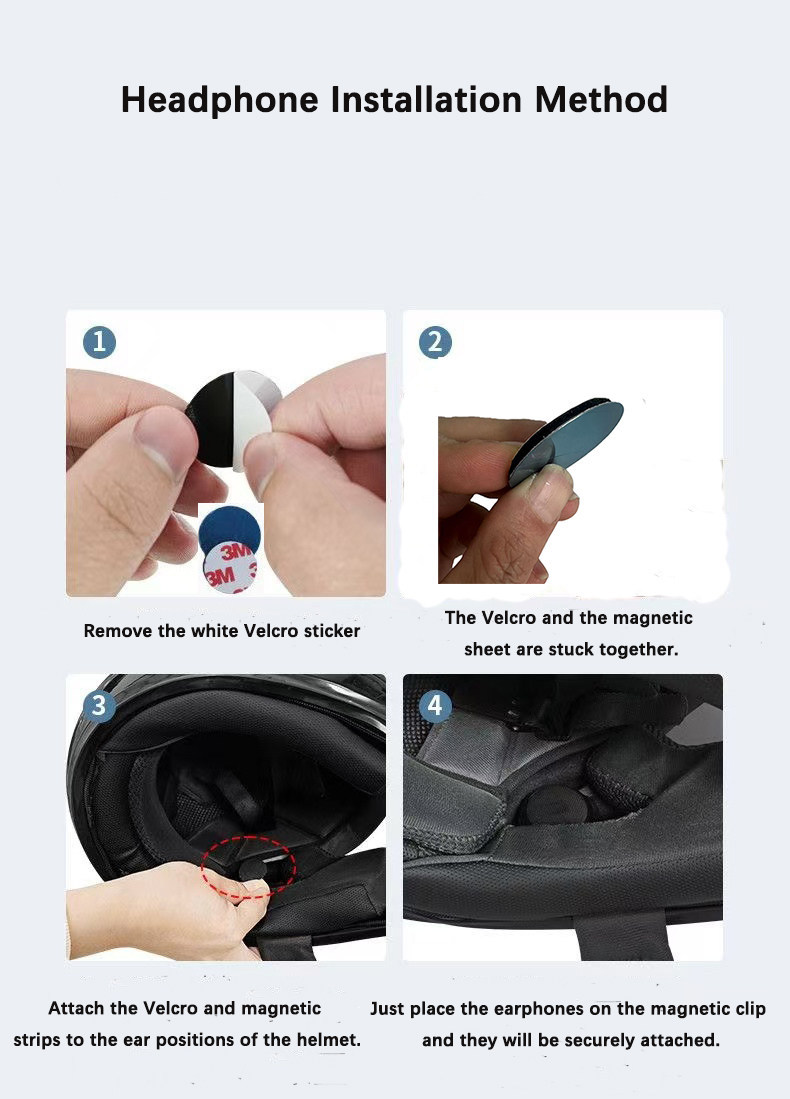 Cross-Border 2026 New Model Wireless Helmet Bluetooth Headset with Ultra-Long Battery Life, for Calls, Music, Navigation, Noise Reduction, Invisible Design, and Waterproof
