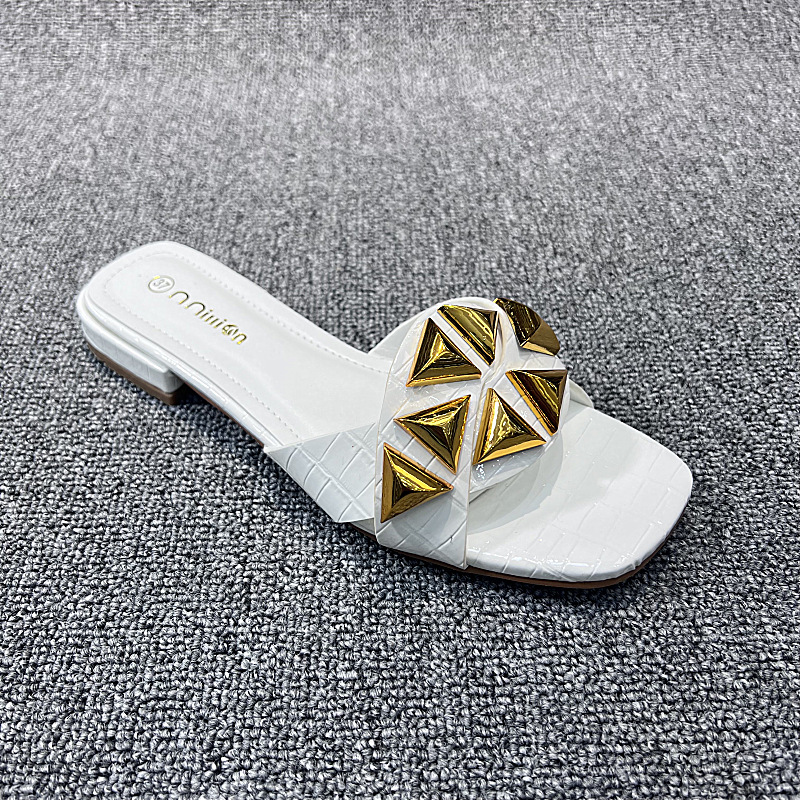Damenpantoffeln2023 Neue flache Sommersandalen, Damenoberbekleidung, vielseitige Hausschuhe in Übergröße_voghion.com
