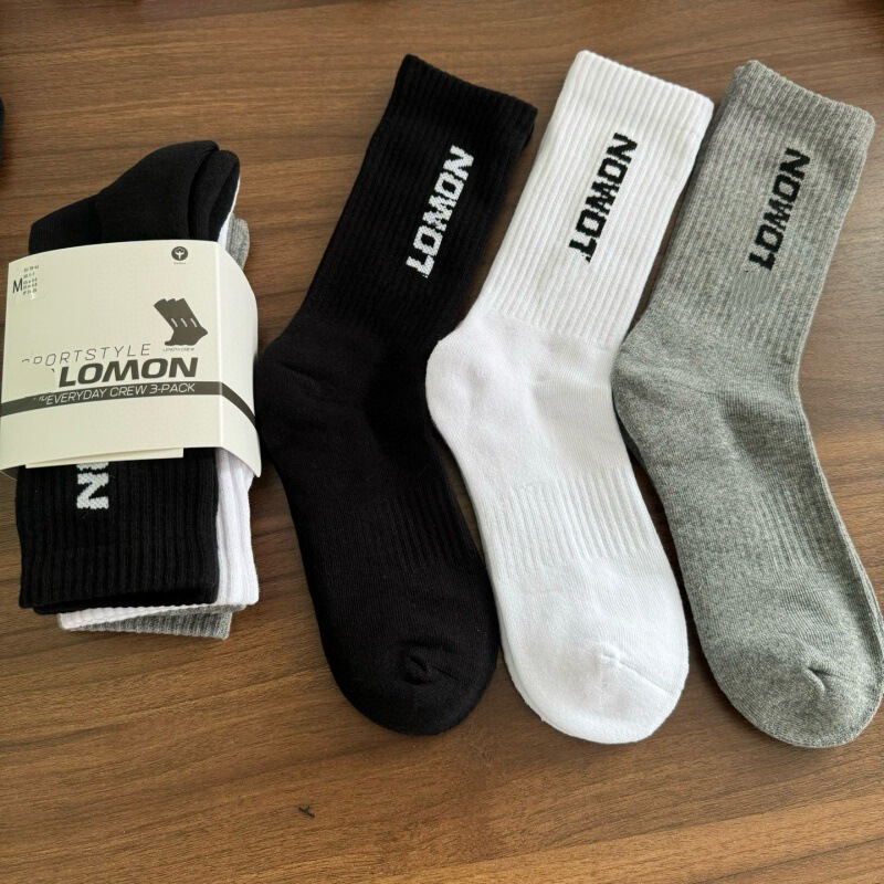 Salomon Outdoor Running Sports Socks Towel-Bottom Cotton Socks Lettered High-Top Unisex Couple Trendy Socks