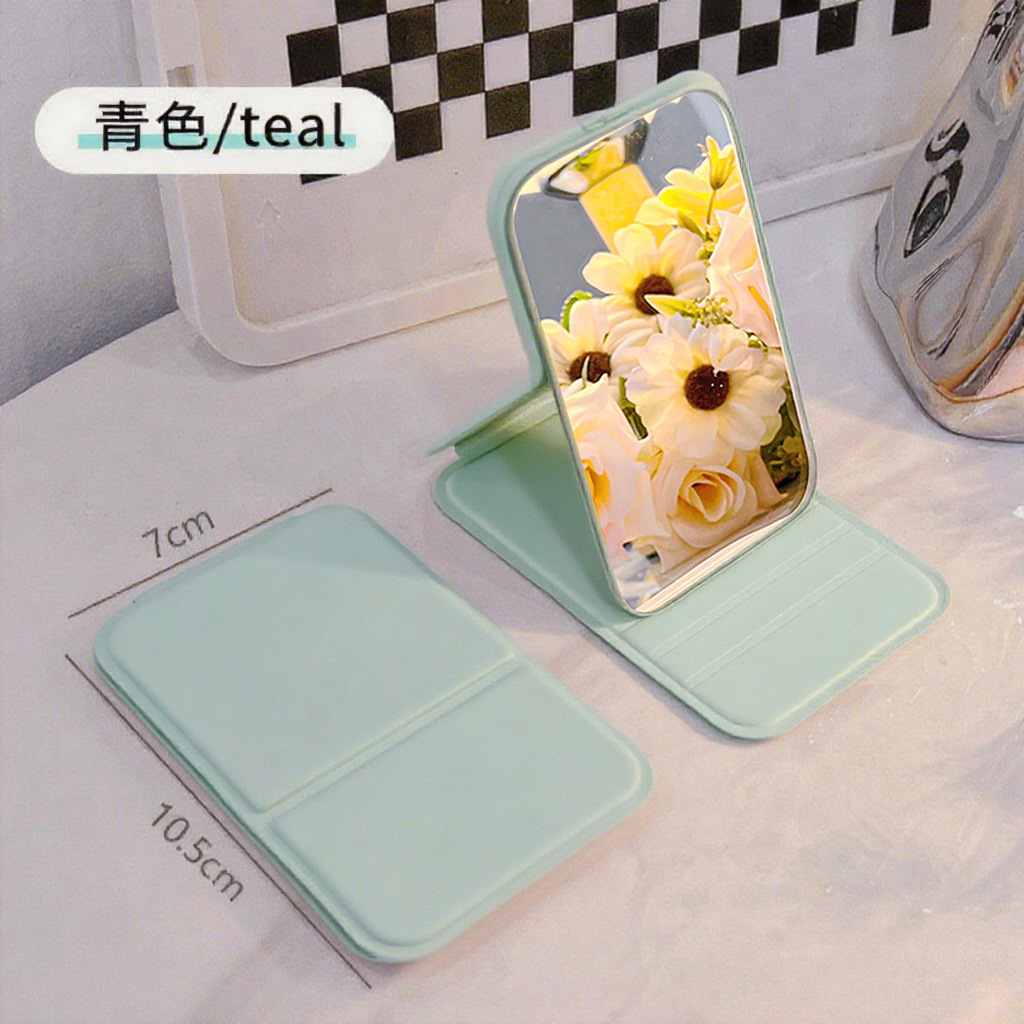 Espejo plegable, espejo de maquillaje para colocar en la mesa, espejo de tocador de escritorio para dormitorio de estudiantes, espejo portátil con tapa abatible.
