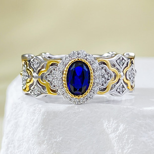 Ľ���錚 ֱ����S925�y���ҷ�ʽ����4*6mm����ʼ��{��ʯ��ָ�h