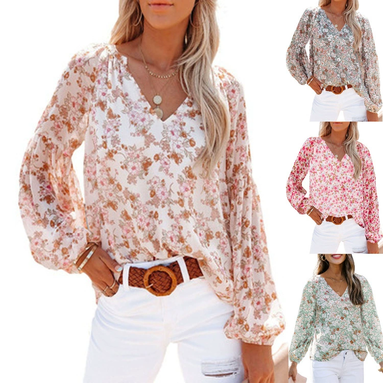 (Cross-border trading), spring shiffon flashlight, city style, Amazon, V-neckline