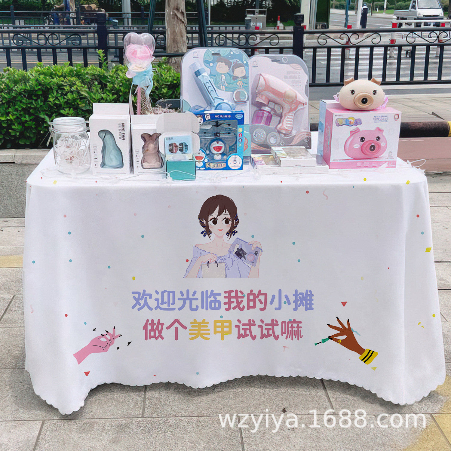 Maneras de manicuras letreros de mesa de comida del mercado nocturno puestos de mesa carritos publicitarios maneras de mesa publicitarias