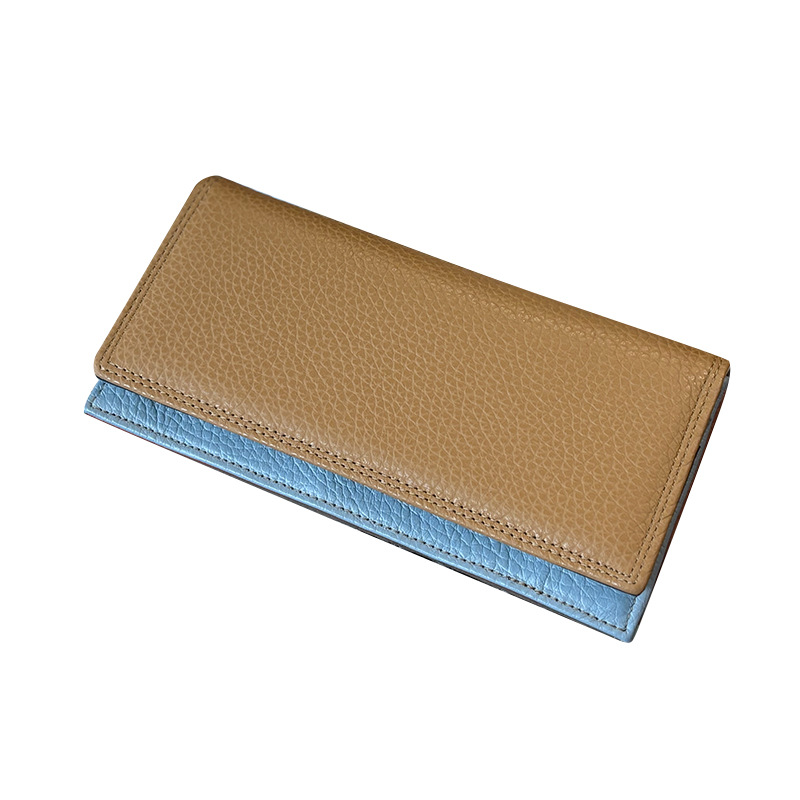 Long Genuine Leather Women's Wallet Niche Design 2025 New Arrival Luxury Multi-Functional Folding Purse Wholesale - Thumbnail 5