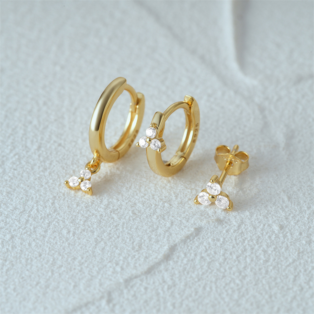 3g Weight Hoop Earrings, Ear Studs Classification 1 Set Quantity Daily Occasion 925 Sterling Silver Material Star, Butterfly Pattern Women's Gender Plating Design Simple Style Style 1 Set 925 Sterling Silver Star Butterfly Hoop Earrings Ear Studs 10