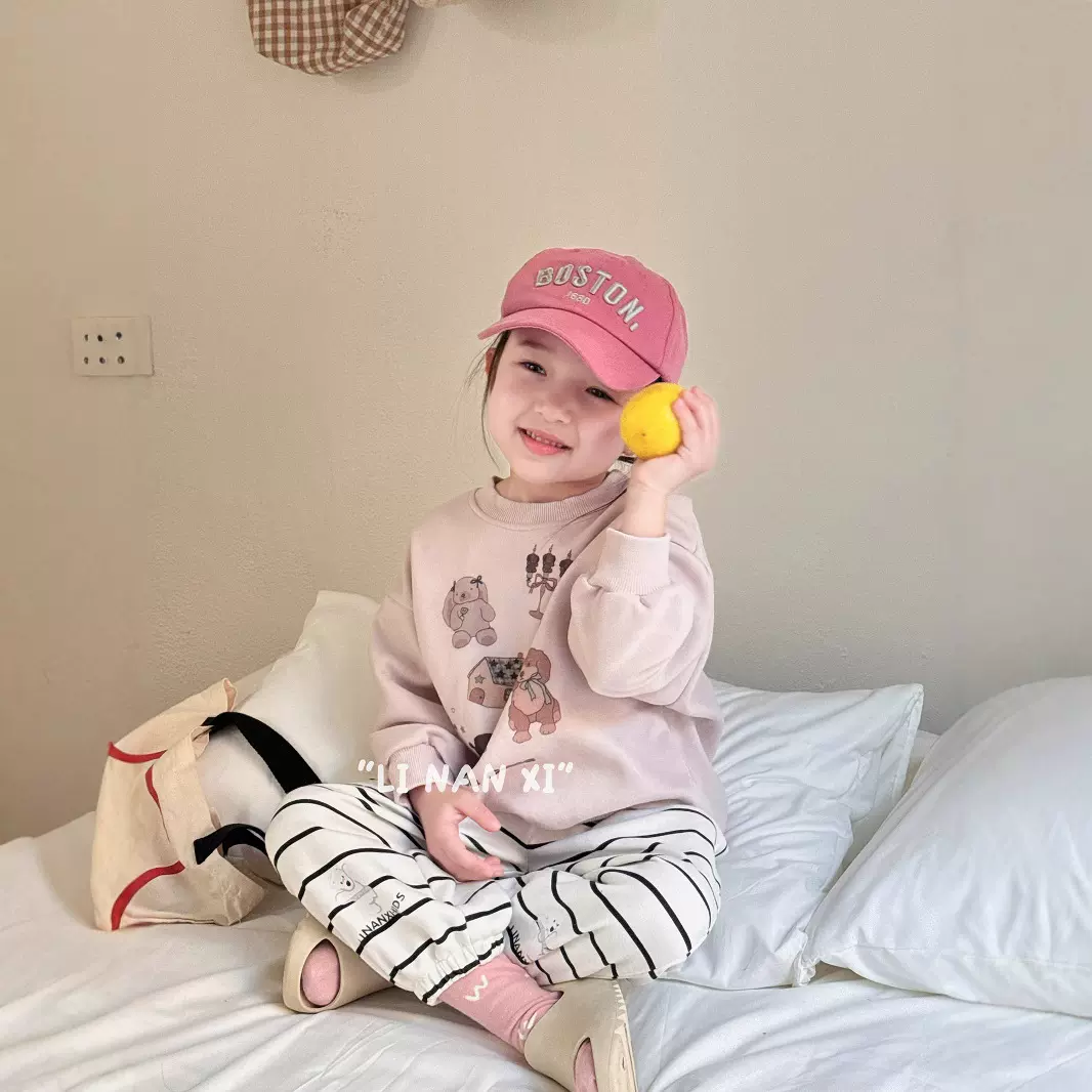 儿童卡通圆领长袖卫衣2025春款男女宝宝韩版印花童趣上衣85088