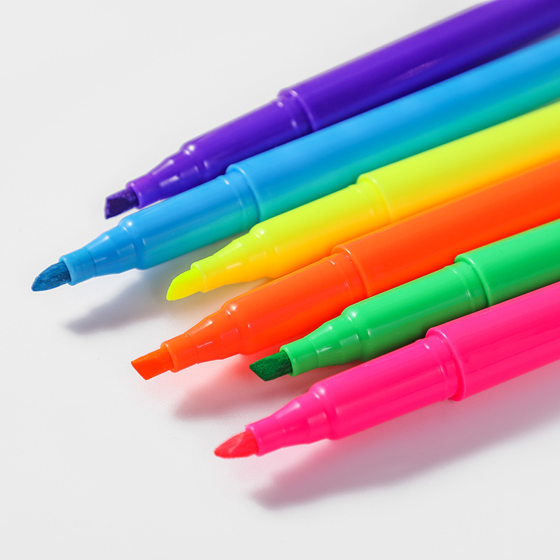 Pintura multicolor resaltador de pintura de oficina útiles de aprendizaje de escritorio clave seis colores fuente de impresión fabricantes al por mayor