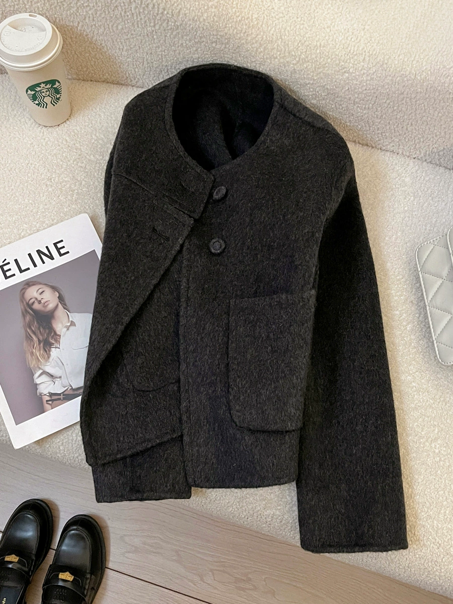 Woolen woolen coat, demi-season design double-sided jacket, trend of season