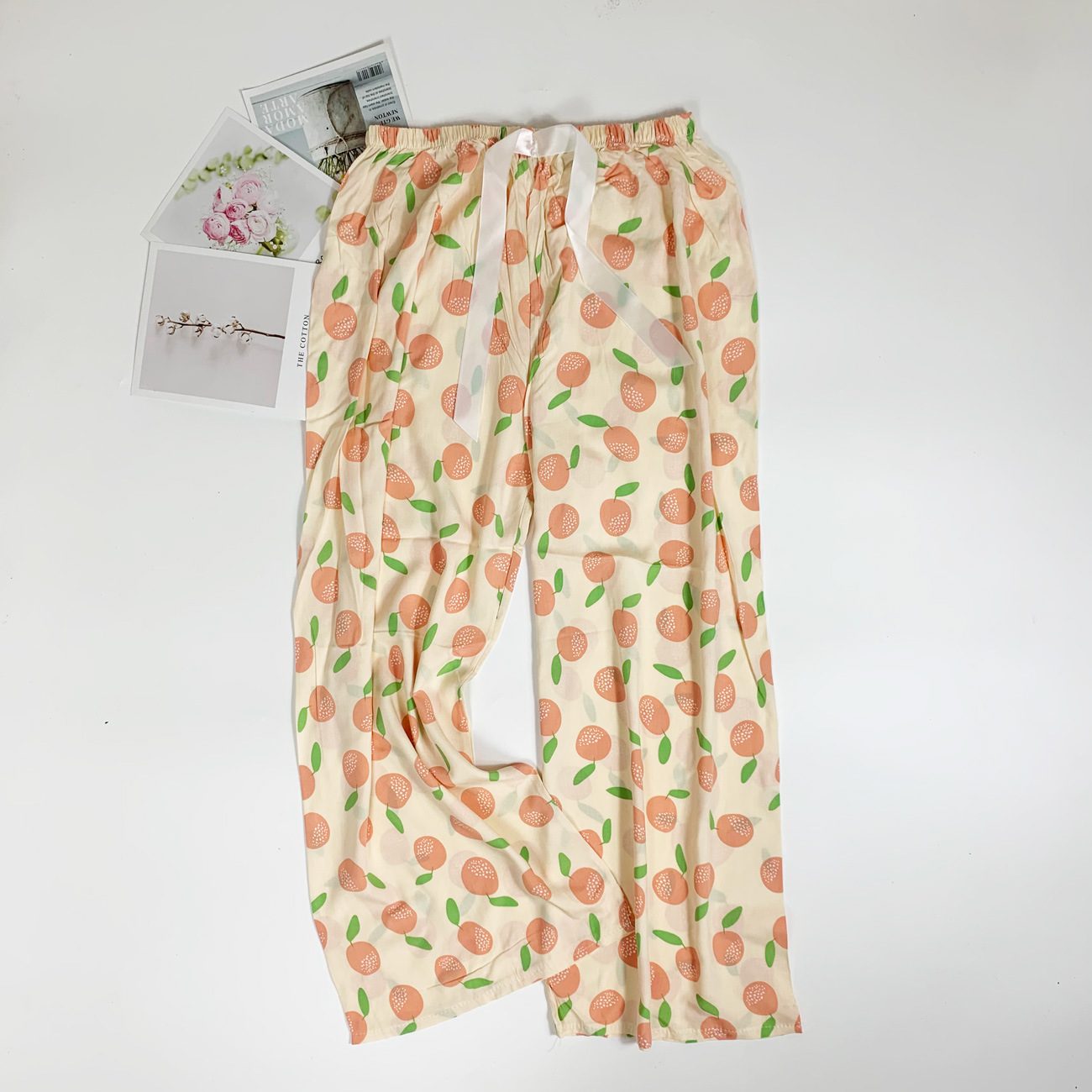 Pantalones de pijama de verano Source 45 de algodón y seda, pantalones anchos de nueve puntos para mujer, finos, talla grande, pantalones holgados para aire acondicionado, pantalones de playa