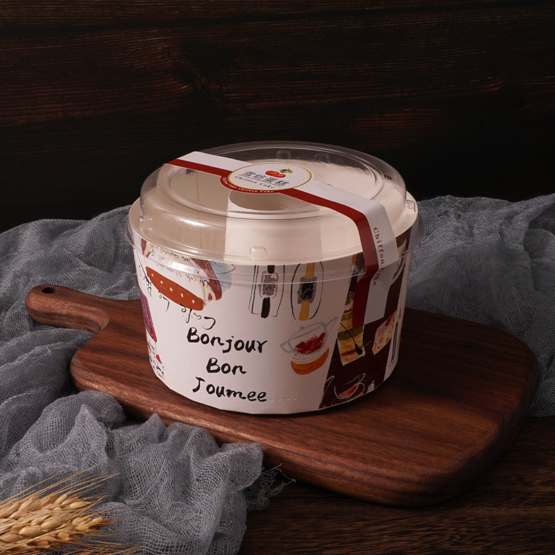 Chifeng molde de taza de pastel hueco 4 pulgadas 6 pulgadas 8 pulgadas chimenea taza de chapa de papel taza de chiffon con tapa al por mayor