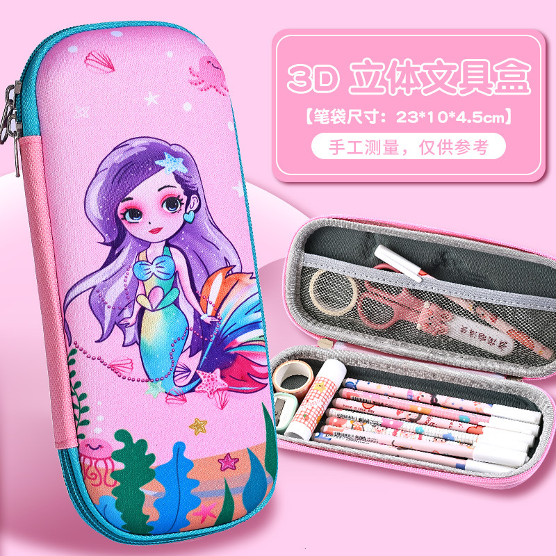 Caja de papelería 3D estudiantes de primaria bolsas de lápiz de alta capacidad caja de lápiz tridimensional nueva caja de lápiz EVA de dibujos animados al por mayor