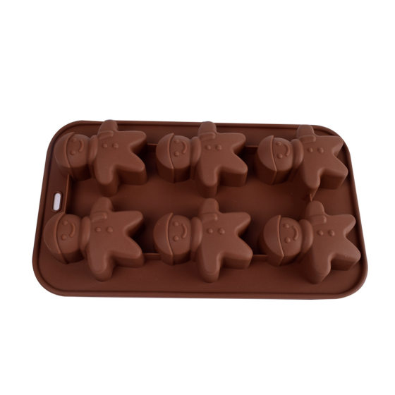 Christmas Snowman mold silicone chocolate biscuit pudding flip candy rice bread model cake baking mold
