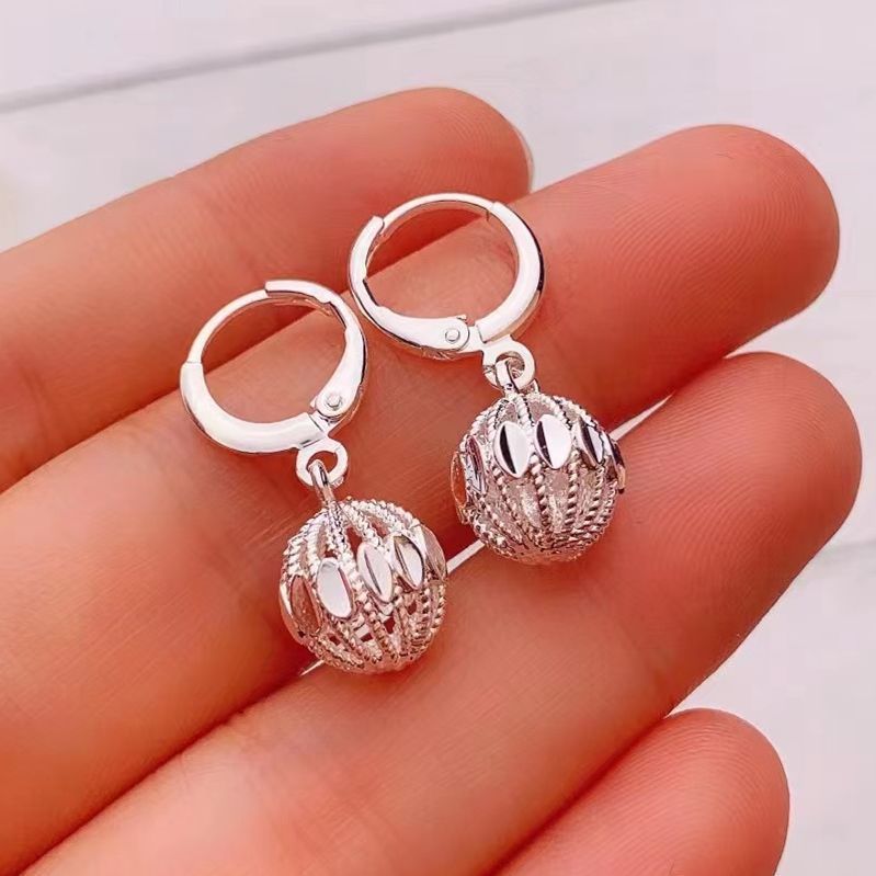 Plata real9999 pendientes de plata esterlina para mujeres nuevos pendientes de plata de fútbol delgados nuevos pendientes de plata antialérgicos chinos venta caliente