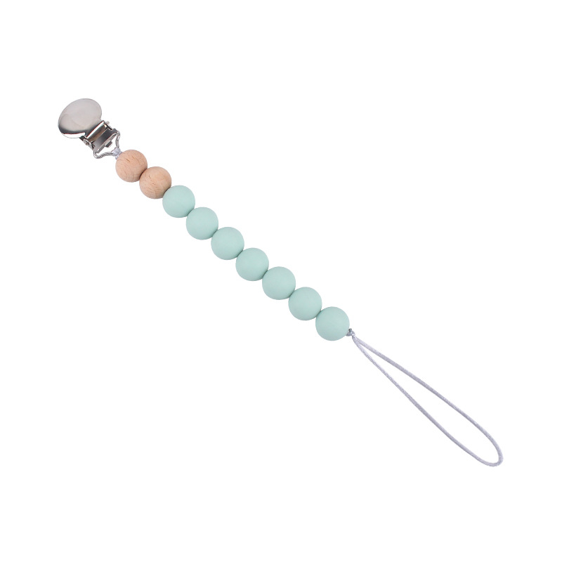 Nuevo bebé hierro clip chupete clip de silicona chupete cadena bebé molar juguete anti-gota cadena materna y suministros infantiles