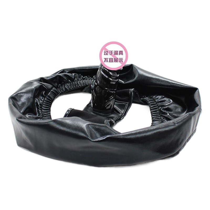 Suministros para adultos ropa interior femenina Pene negro pareja juguetes masturbación equipo elástico pantalones de cuero pantalones de charol al por mayor