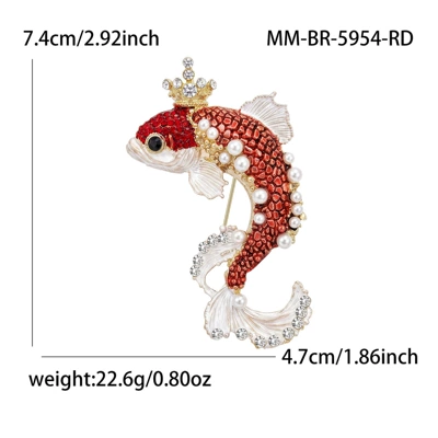 Creative enamel crown and Yaxa sancaqları - kc-gold-hook-red-5954-rd