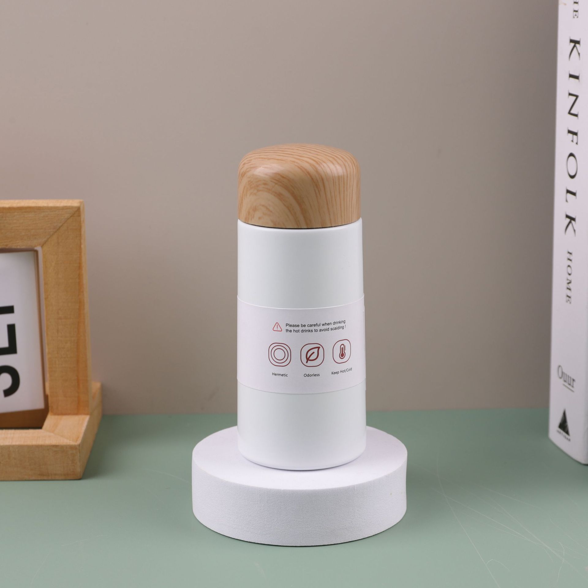 304 acero inoxidable mini taza de madera japonesa simple creativa taza de bolsillo portátil encantadora taza de regalo