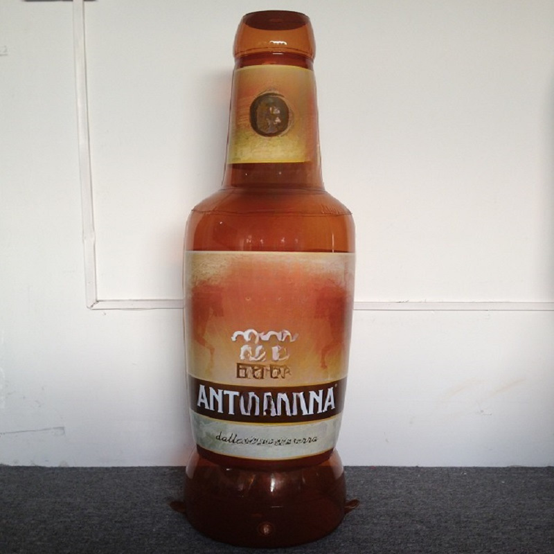 工厂专设计生产PVC充气瓶子,折叠充气广告瓶子模型做印刷LOGO