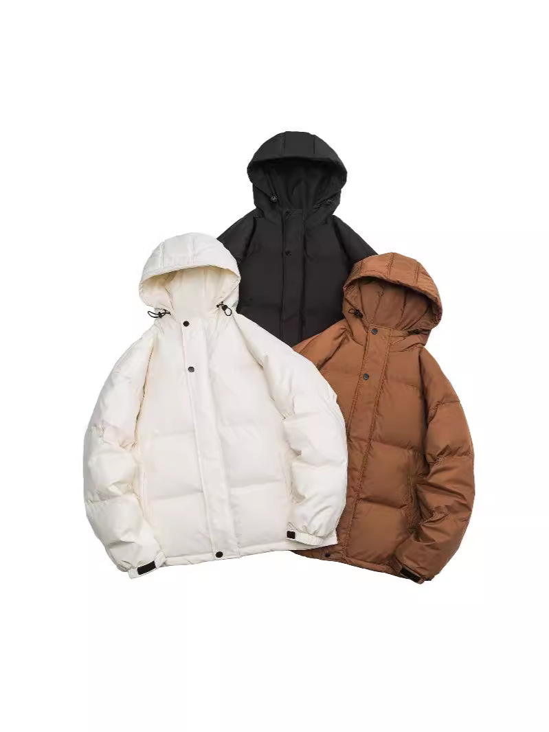 Tide de luz nacional tres prevención de 90 blanco chaqueta corta encapuchada hombre y mujer invierno frío pareja abrigo cálido