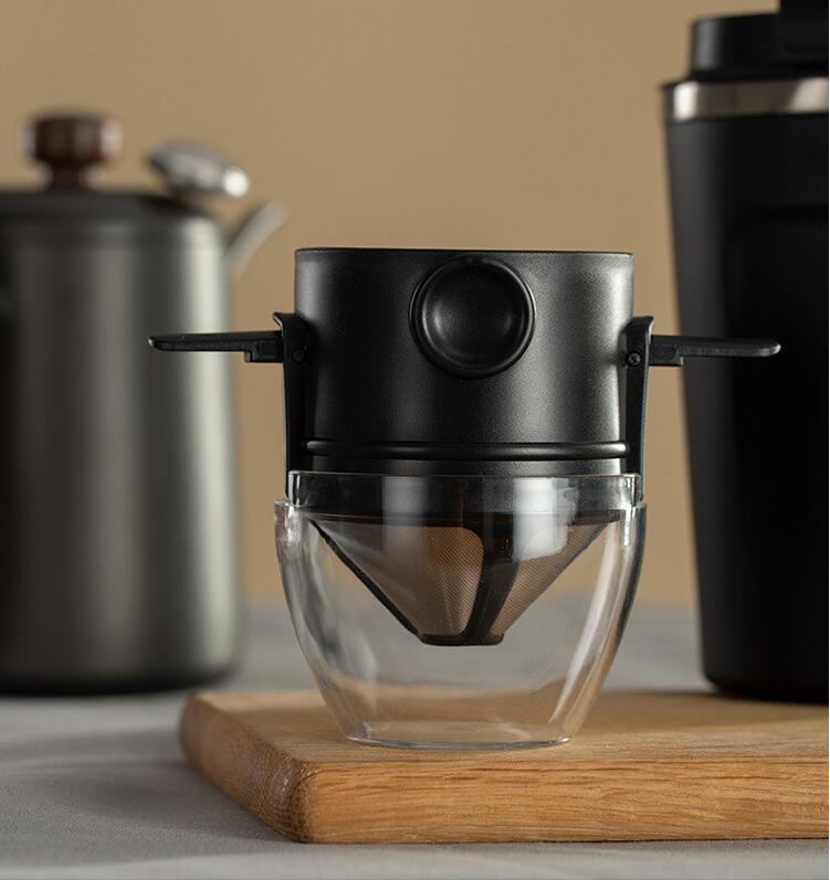 Coffee filter cup stainless steel filter-free filter little angel portable folding ear hand-brewed coffee filter cup
