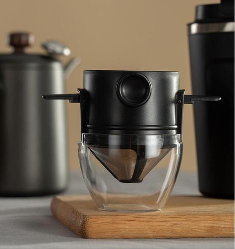 Coffee filter cup stainless steel filter-free filter little angel portable folding ear hand-brewed coffee filter cup