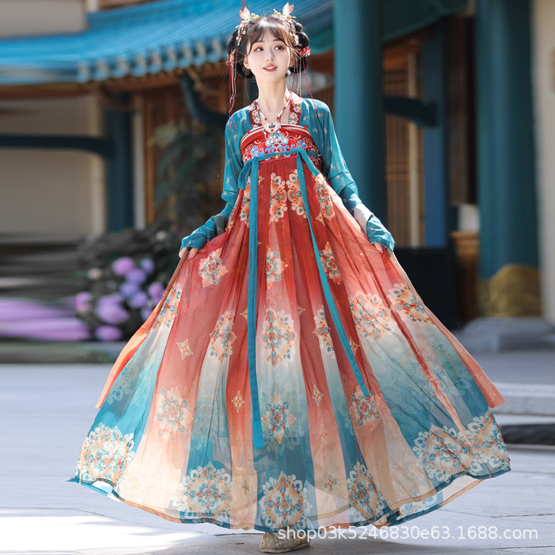 Late Autumn New Tang Style Chest-length Hanfu Women's Restoration Style Embroidered Skirt Daily Fairy Style Han Yuan Su Spring Summer Autumn New Style